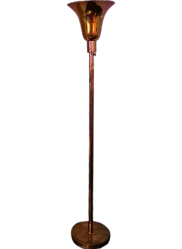 Art deccò brass floor lamp, 1940s