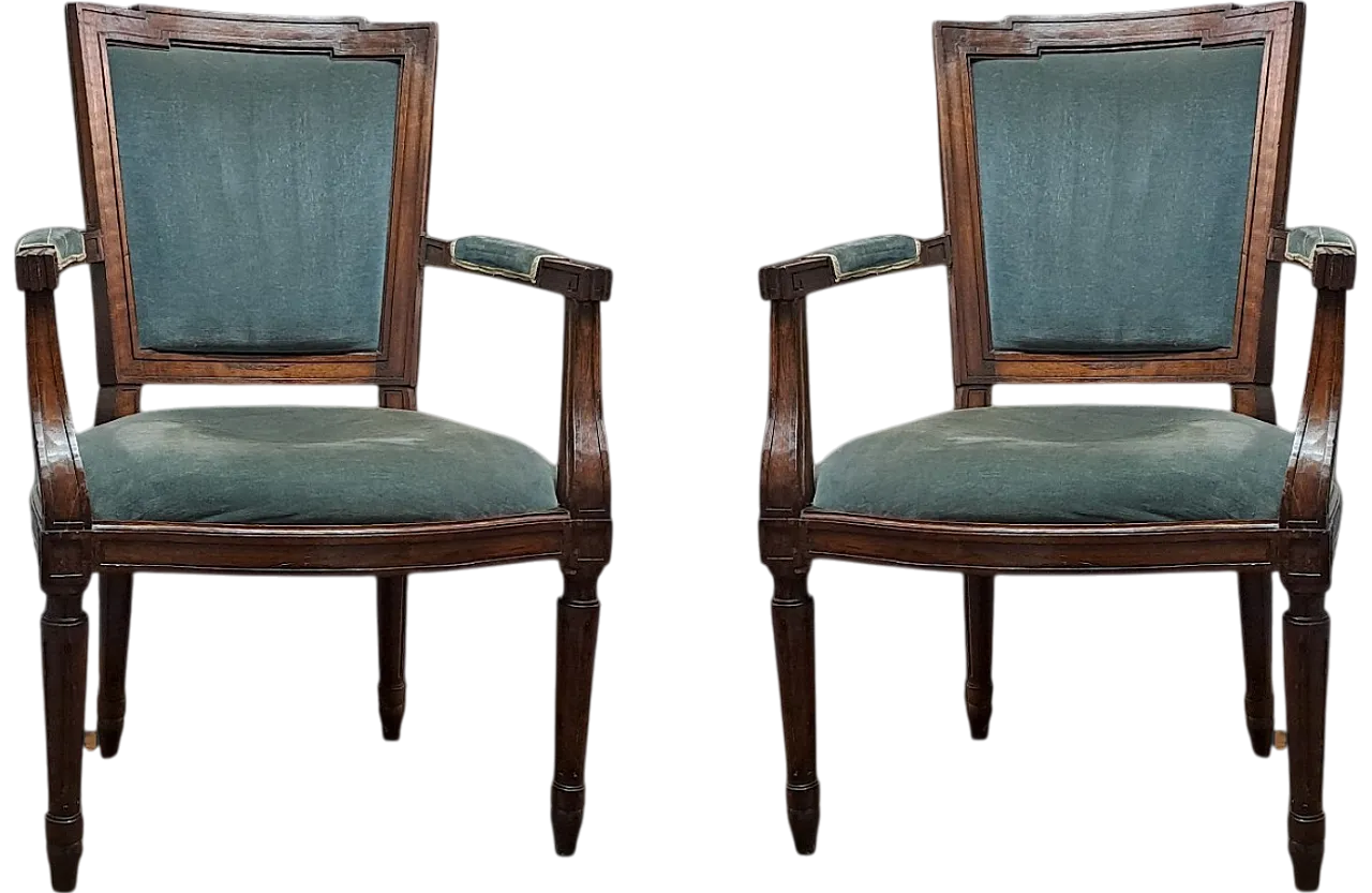 Pair of Louis XVI armchairs made in Piedmont, '800 13