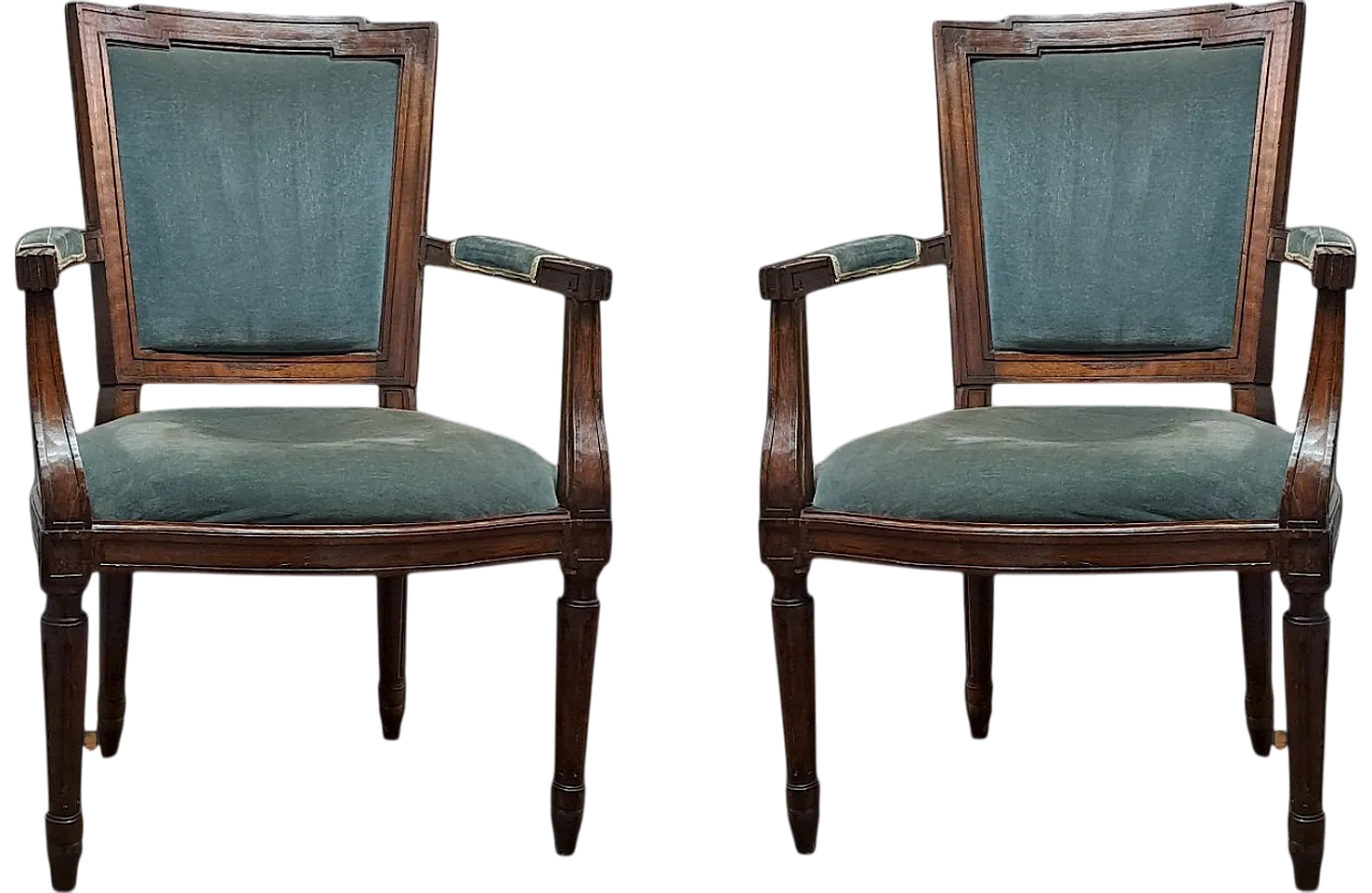 Pair of Louis XVI armchairs made in Piedmont, '800 14