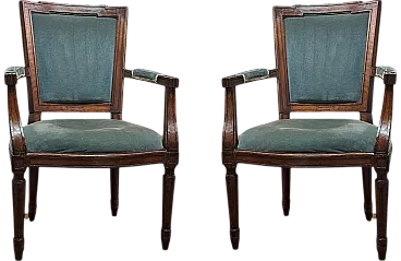 Pair of Louis XVI armchairs made in Piedmont, '800