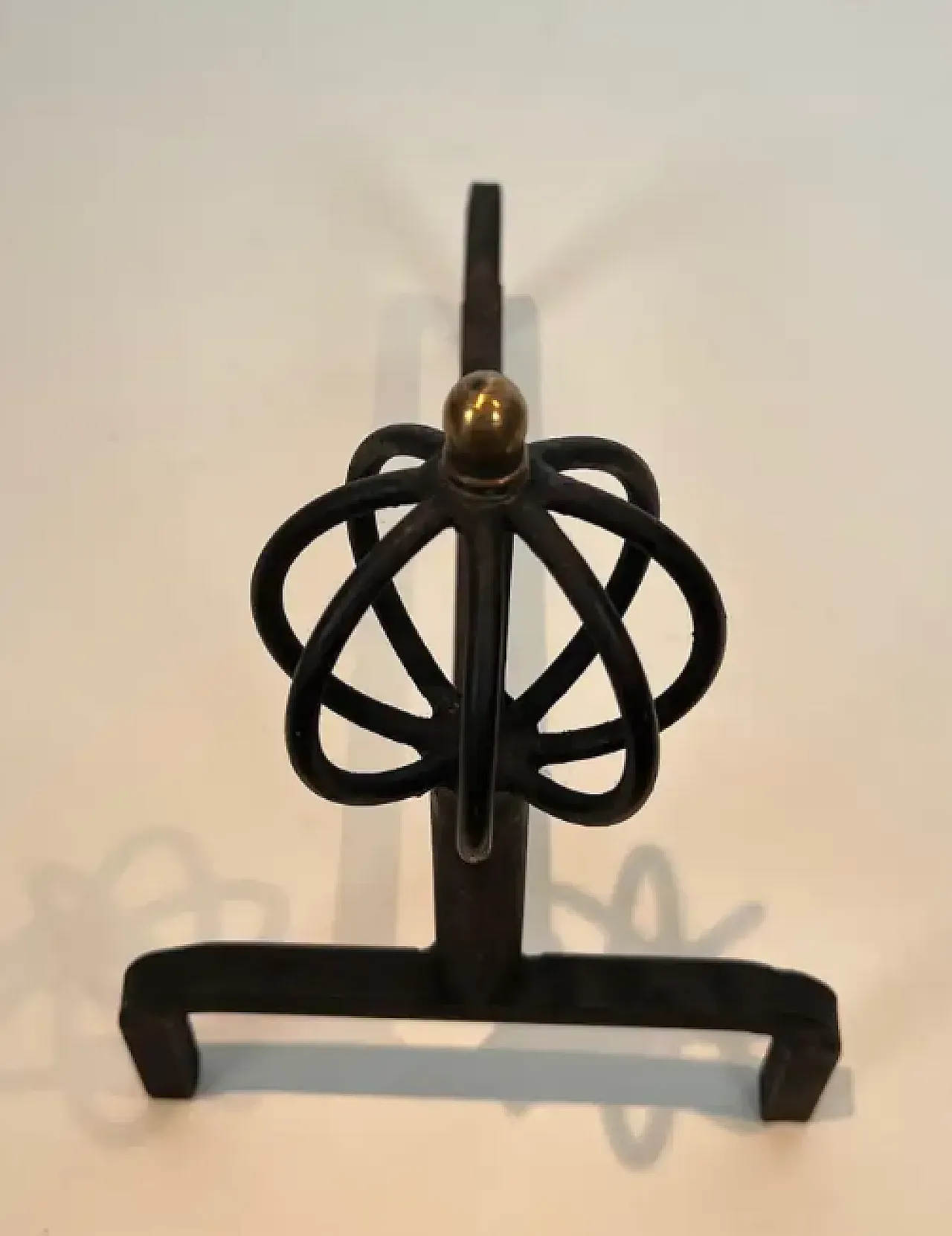 Pair of wrought iron andiron, 1950s 14