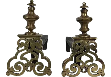 Pair of chiselled bronze hallways Louis XV, 19th century