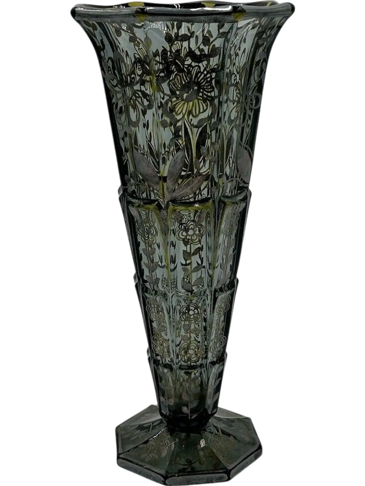 Glass vase with silver decoration, 1930s 7