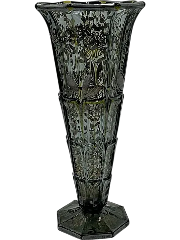 Glass vase with silver decoration, 1930s