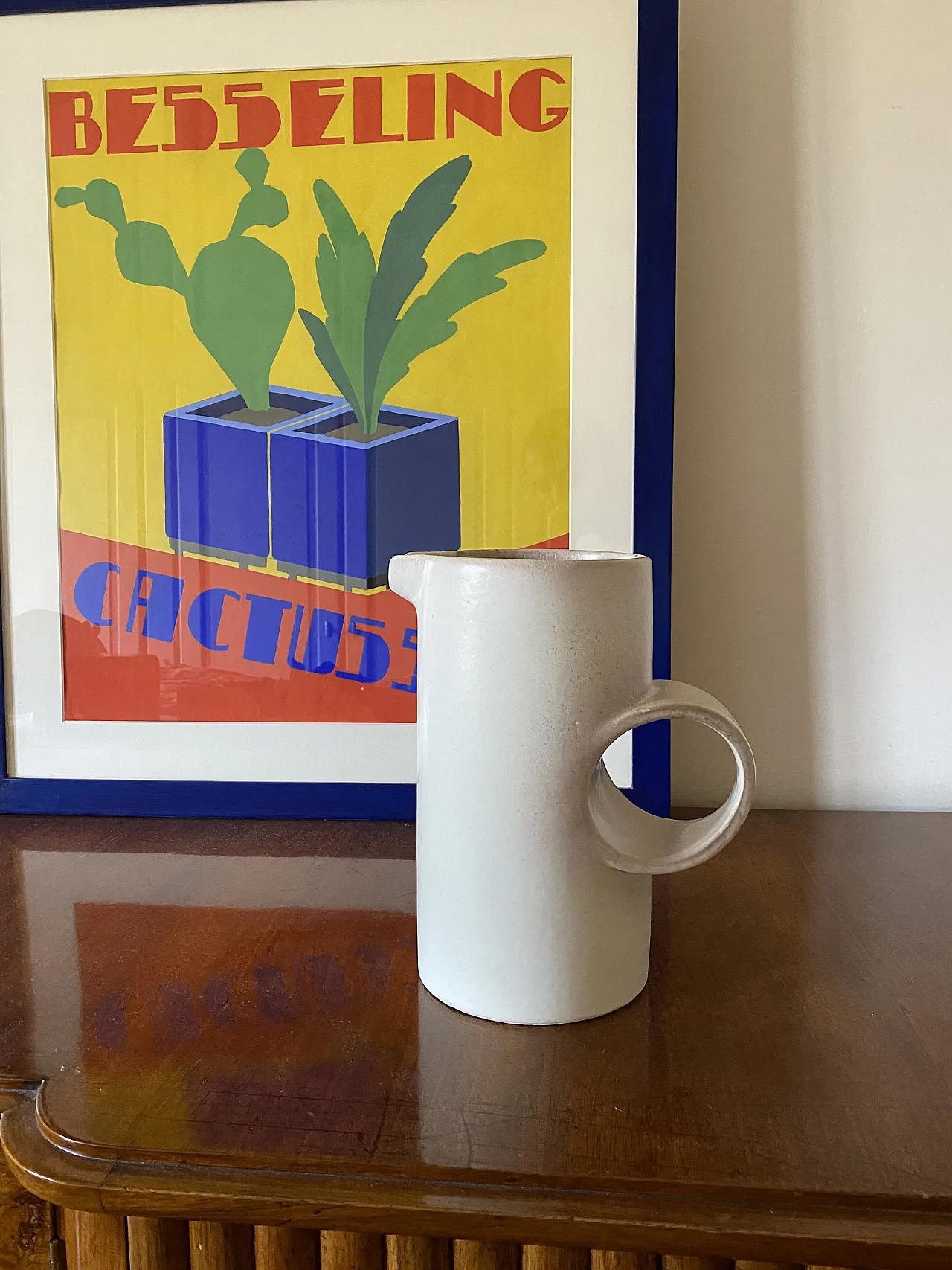 Organic modern white ceramic vase / jug, La Sfera Italy 1980s 4