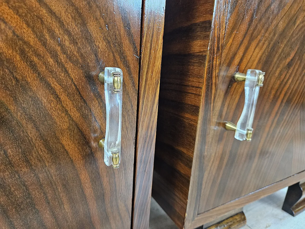 Pair of Art Deco Venetian bedside tables, 1940s 19