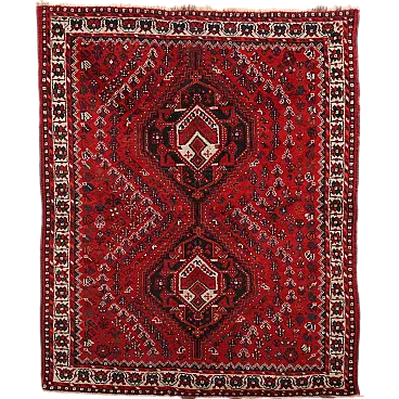 Khamseh wool rug with heavy knot, late 20th century