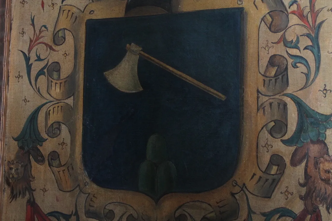 Manelfi family coat of arm, oil painting on canvas, 18th century 6