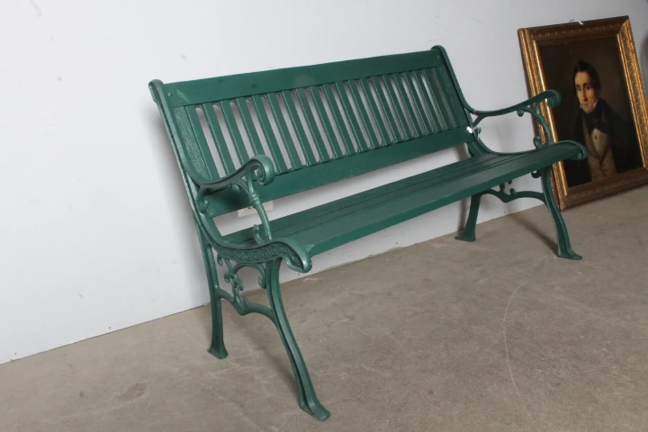 Liberty cast iron and wood bench, early 1900s 1