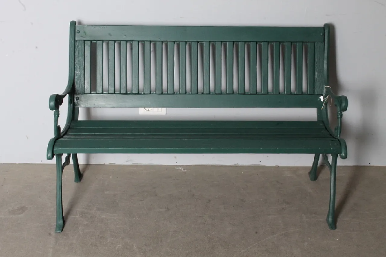 Liberty cast iron and wood bench, early 1900s 2