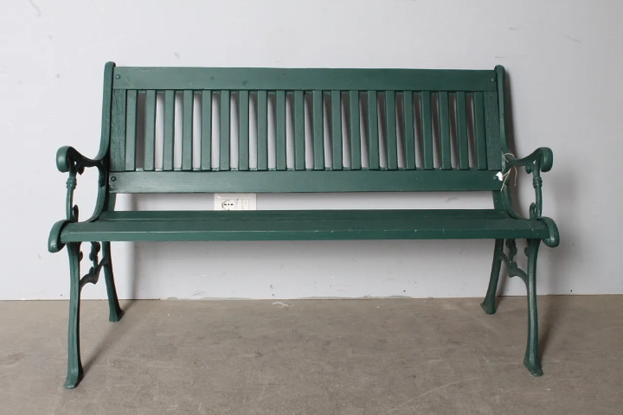 Liberty cast iron and wood bench, early 1900s 3