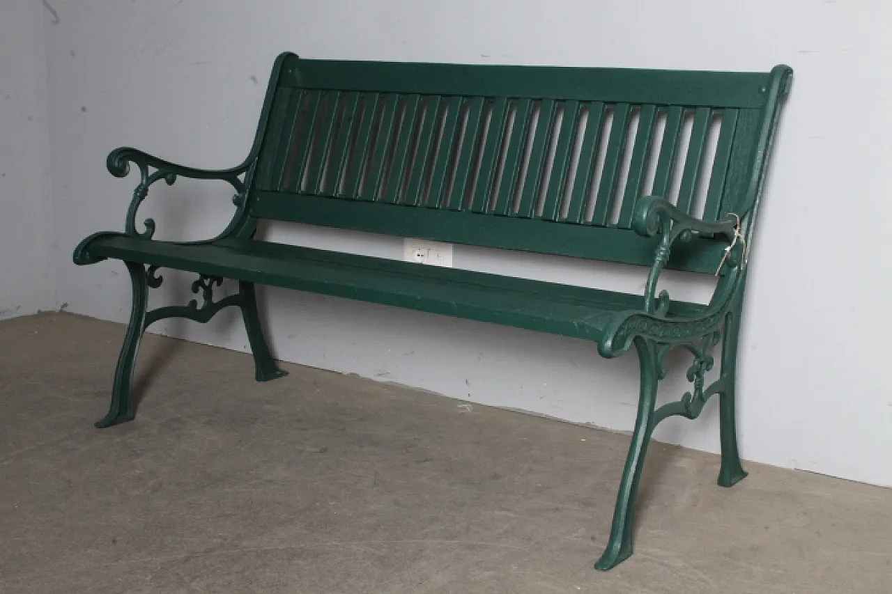 Liberty cast iron and wood bench, early 1900s 6