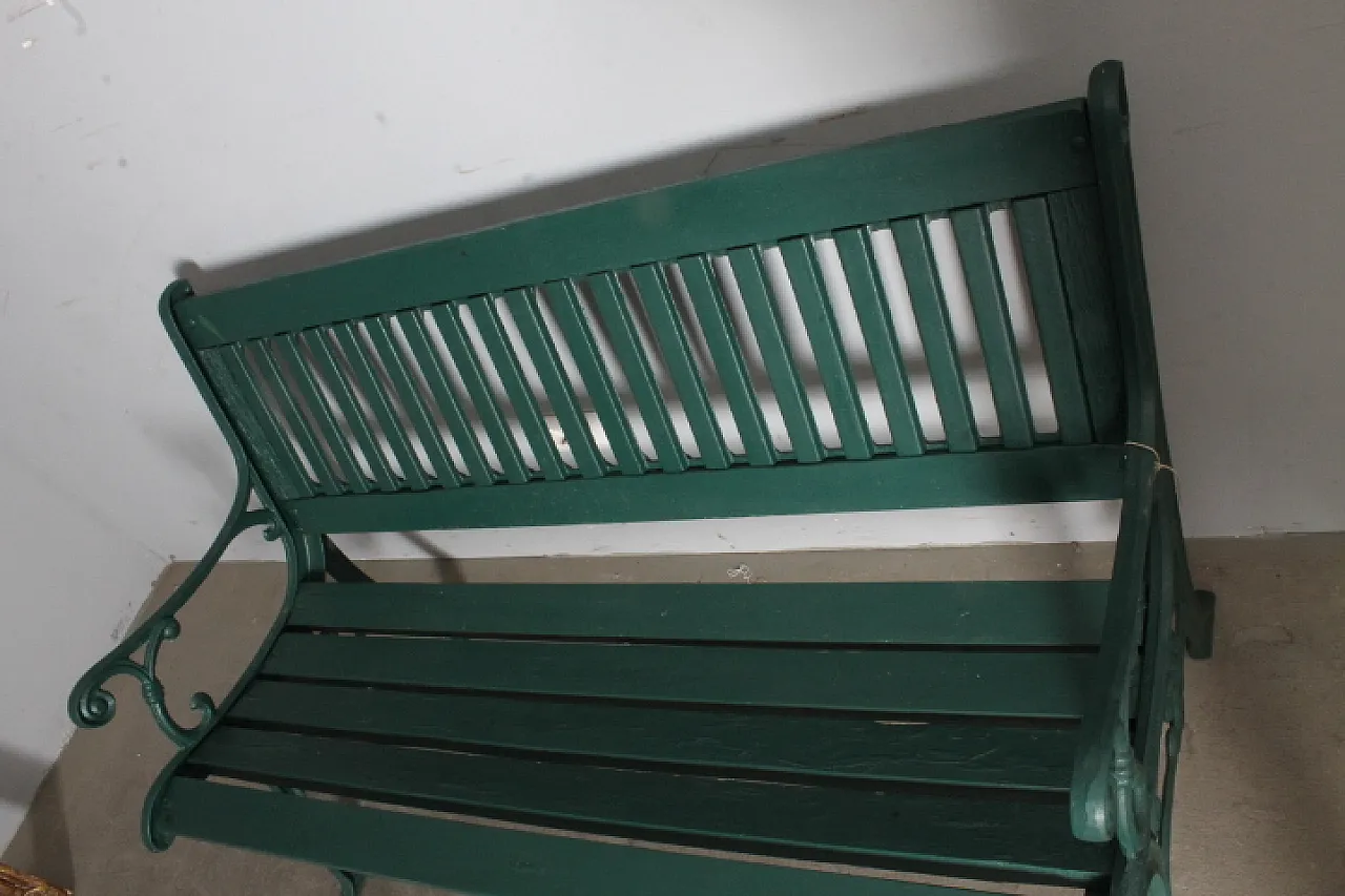 Liberty cast iron and wood bench, early 1900s 8