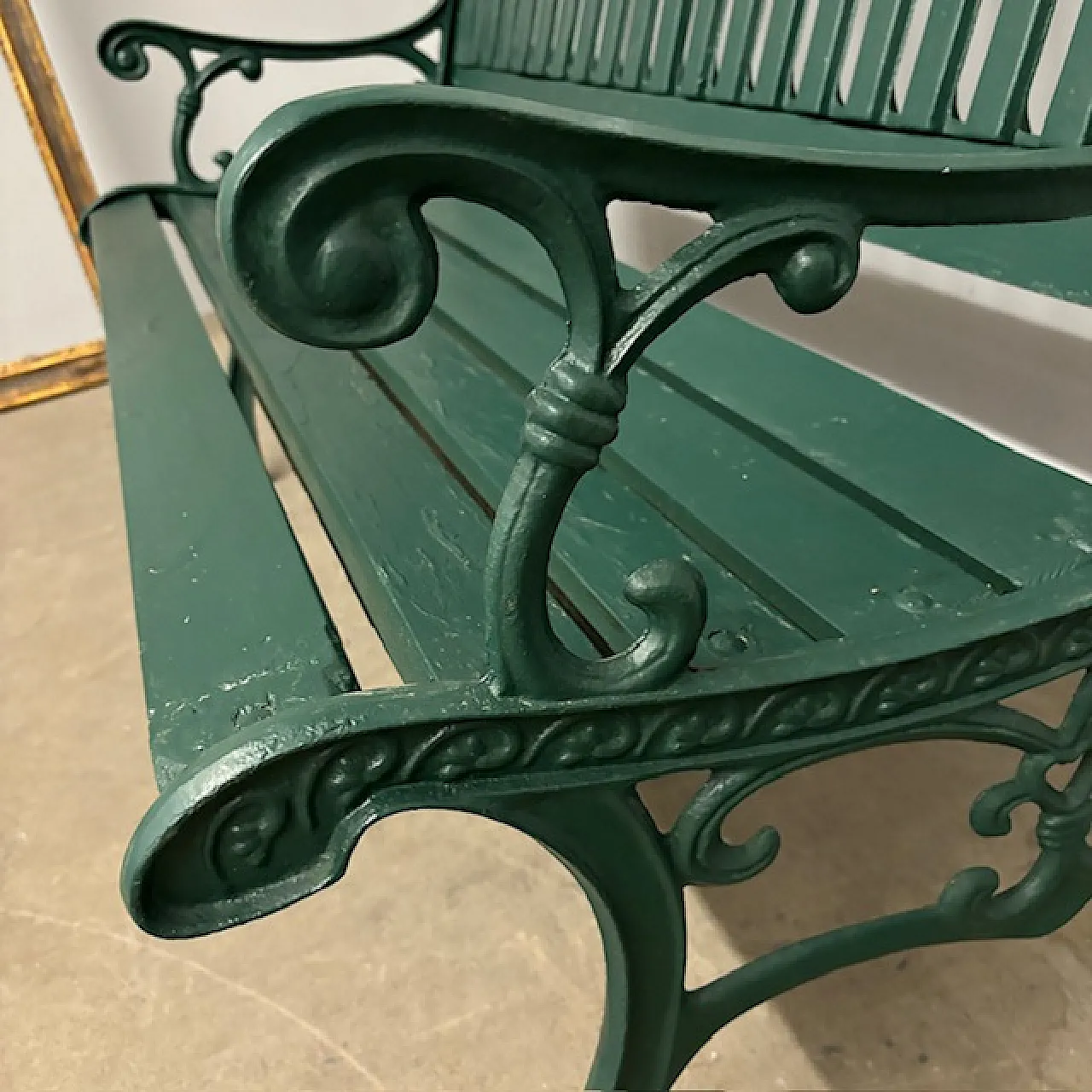 Liberty cast iron and wood bench, early 1900s 12