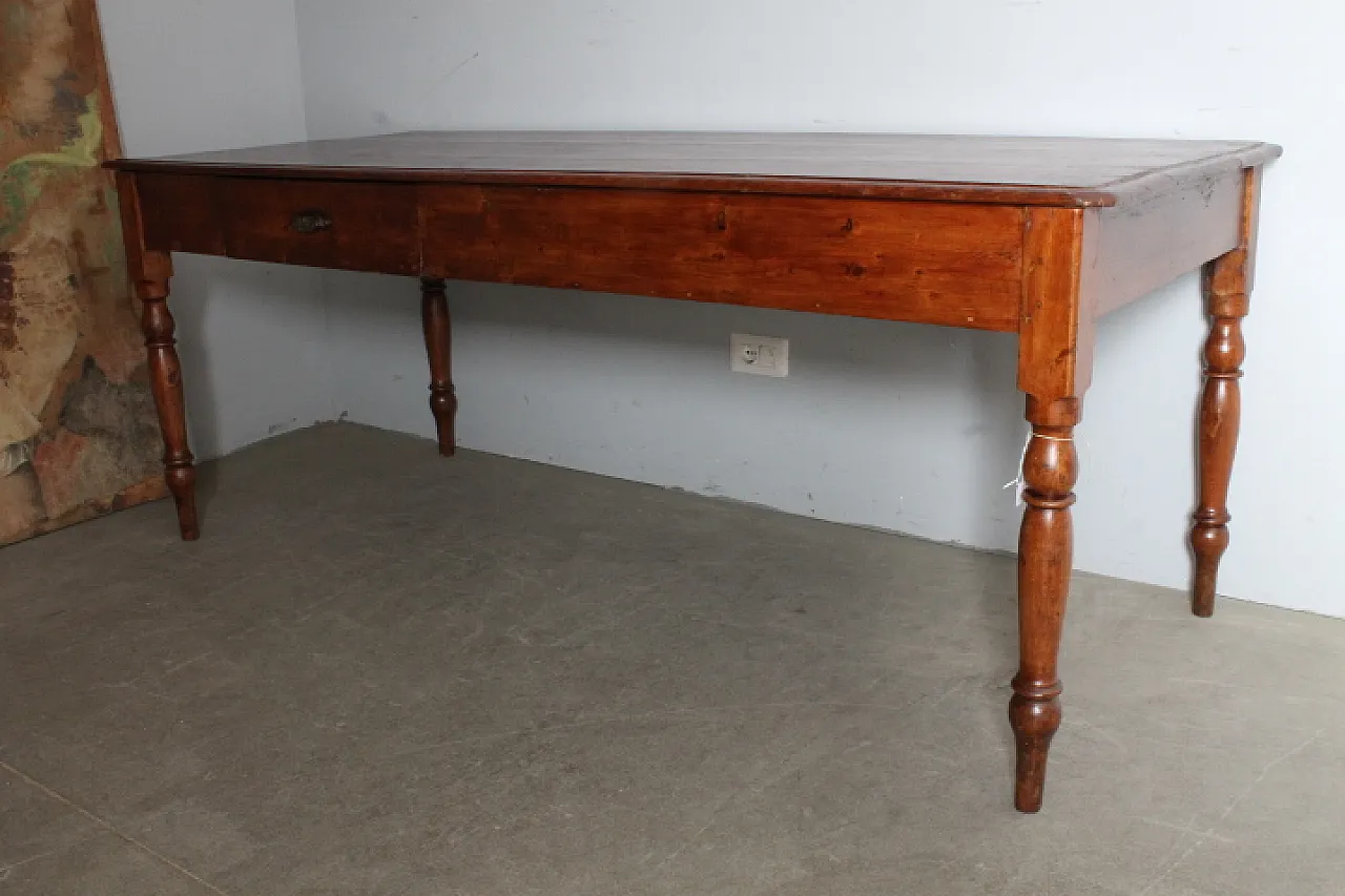 Antique Tuscan table in solid wood, 19th century 1