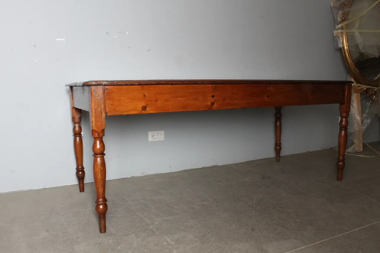 Antique Tuscan table in solid wood, 19th century 7