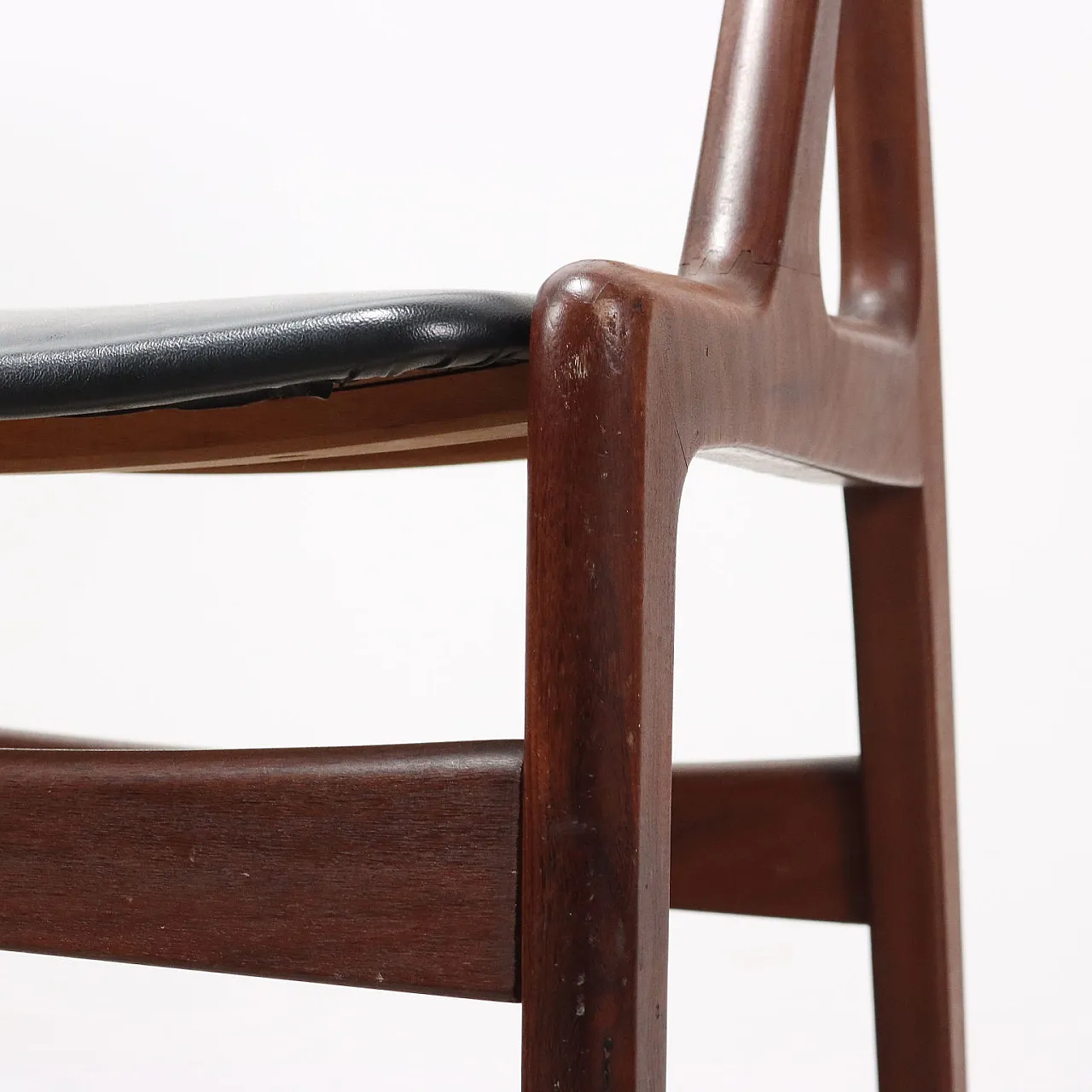 Danish teak and imitation leather chair, 1960s 6