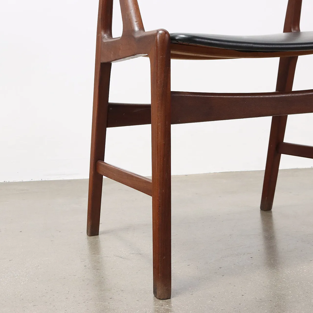 Danish teak and imitation leather chair, 1960s 7