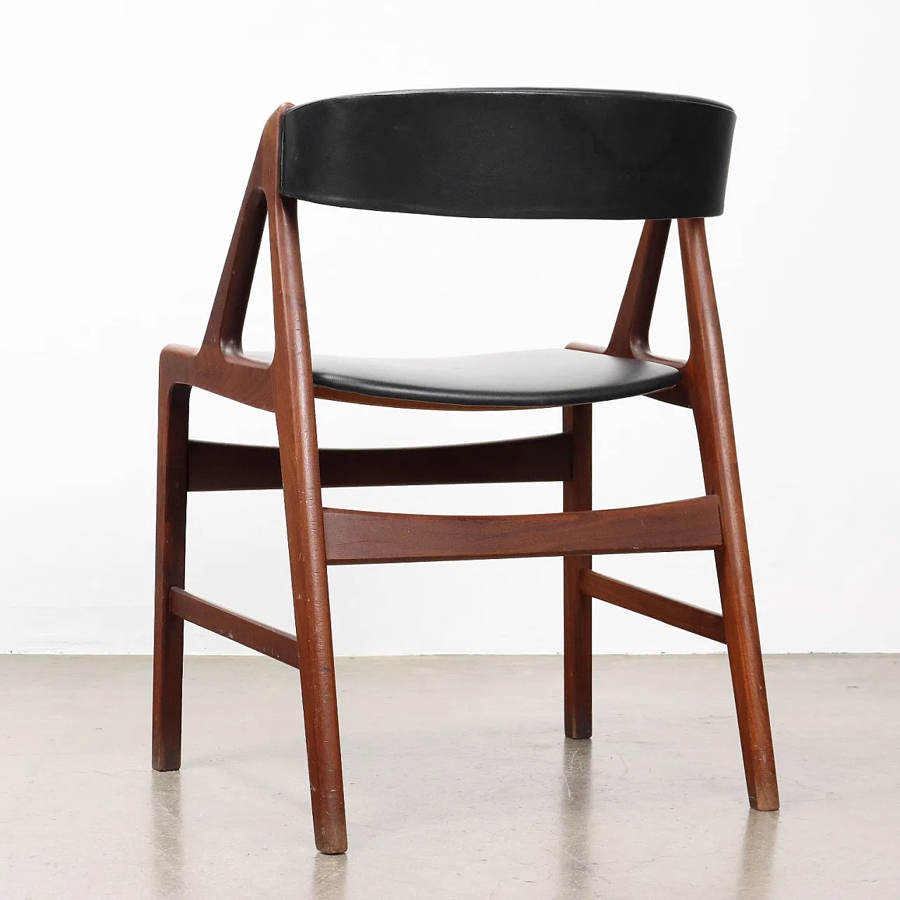 Danish teak and imitation leather chair, 1960s 9