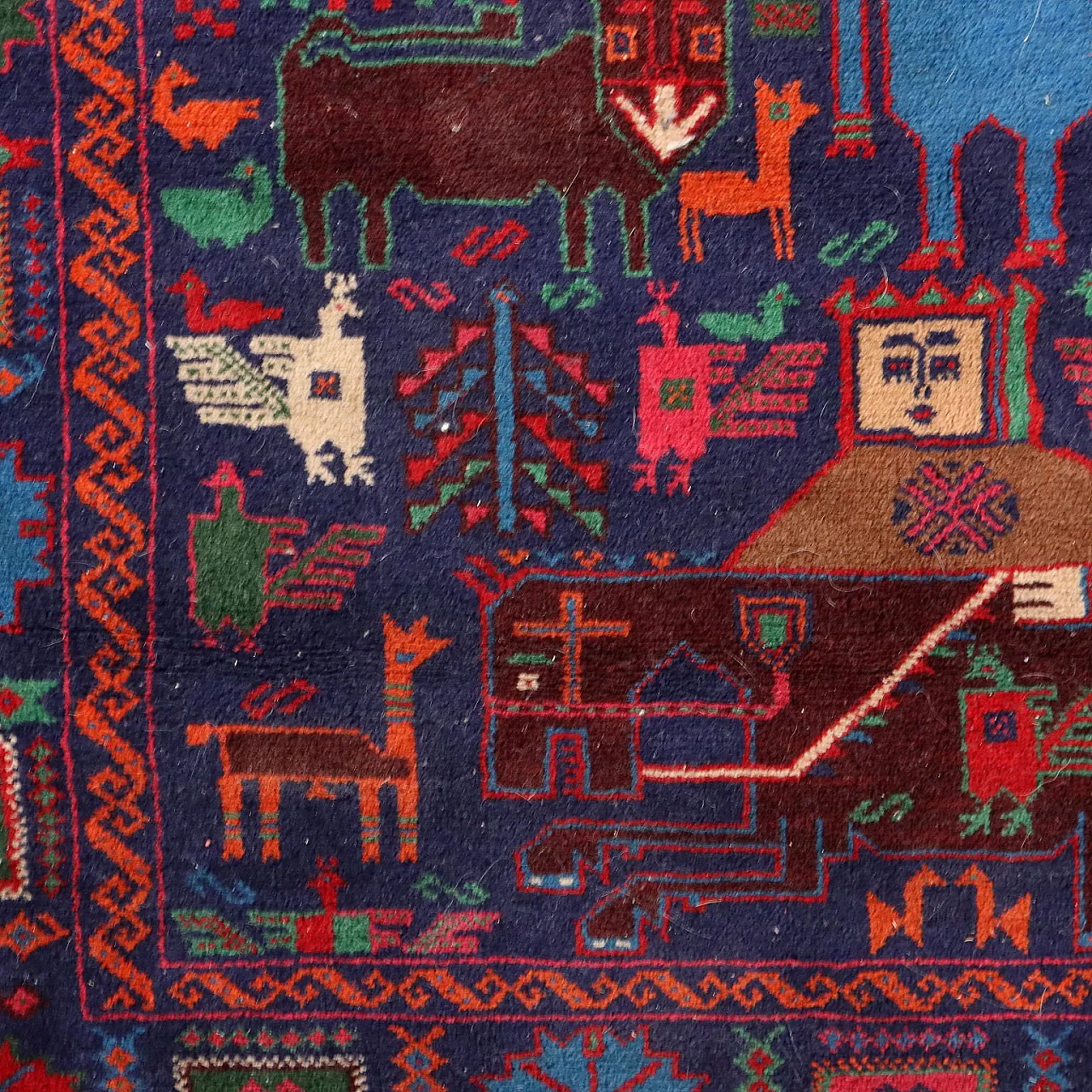 Mosul wool rug with heavy knot, late 20th century 5