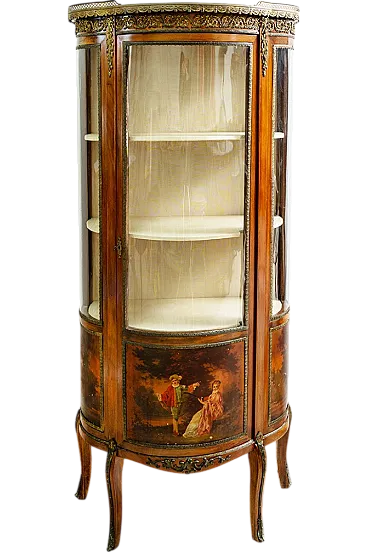 Showcase in the manner of Vernis Martin Napoleon III period, 19th c.