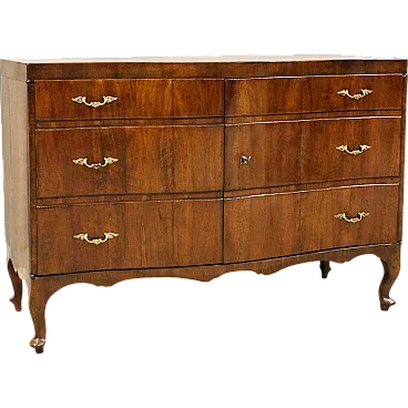 Credenza a finto comò Luigi XV in noce, '700