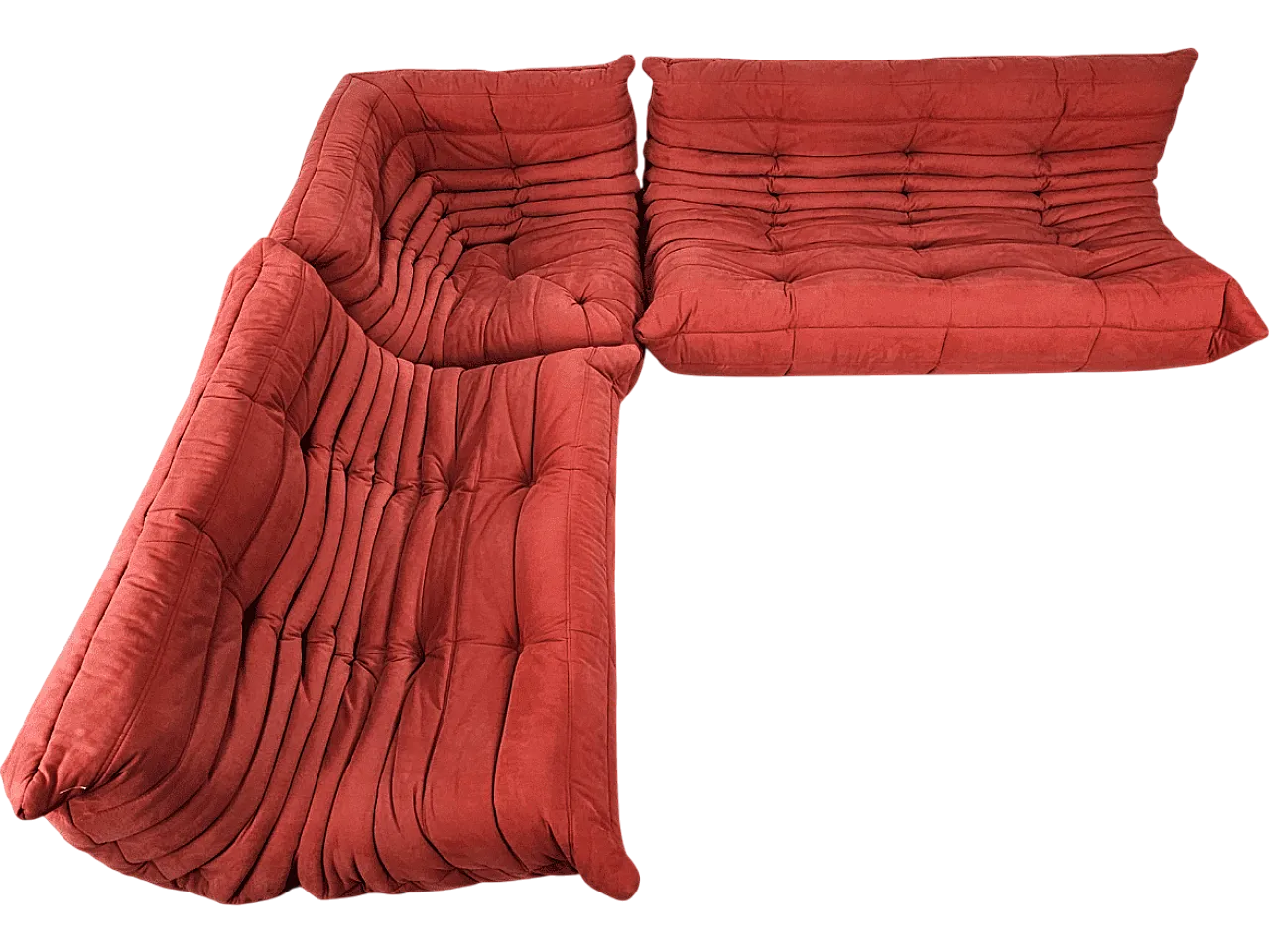 Divano angolare Togo di M. Ducaroy per Ligne Roset rosso, anni '70 14