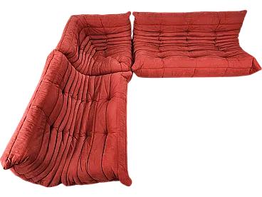 Divano angolare Togo di M. Ducaroy per Ligne Roset rosso, anni '70