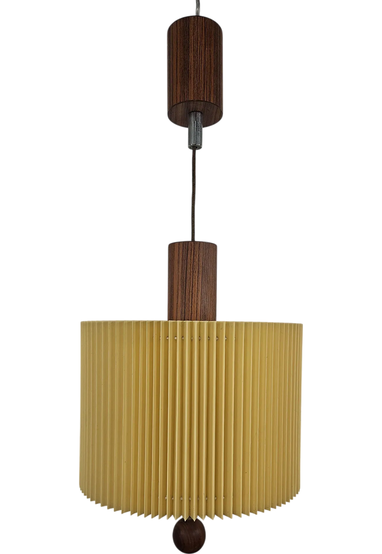 Lampadario stile scandinavo in metallo e carta plissettata, anni '70 17