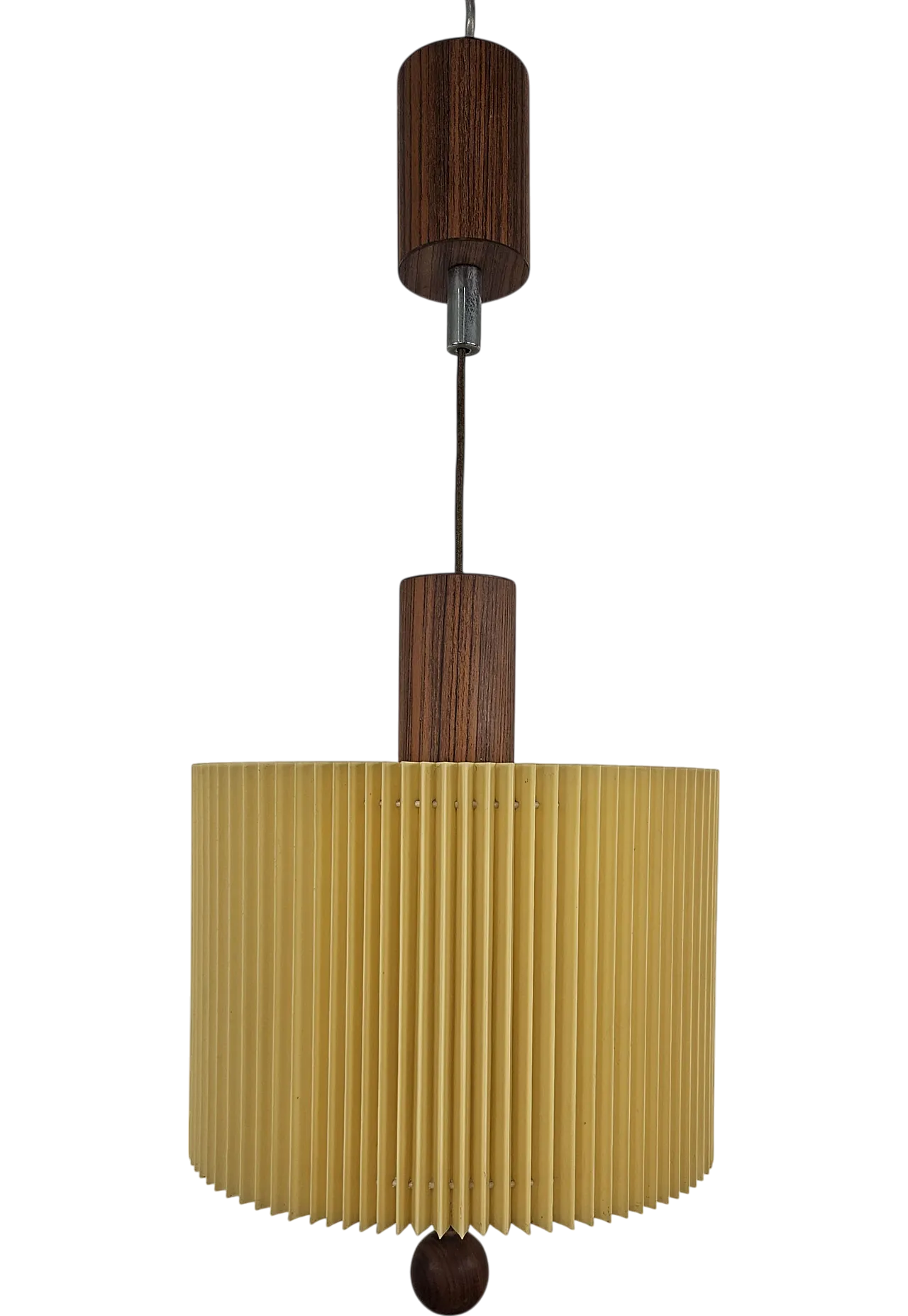 Lampadario stile scandinavo in metallo e carta plissettata, anni '70 18