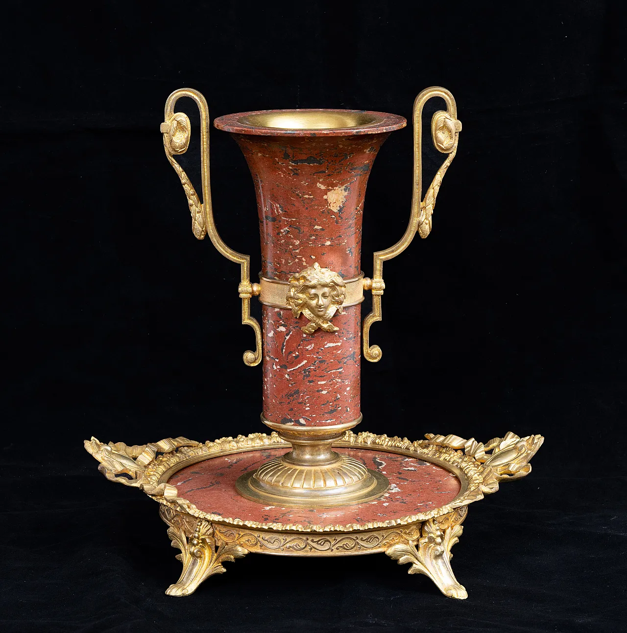 French Napoleon III centerpiece in marble and bronze, 19th century 1