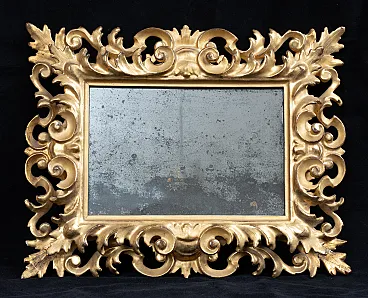 Florentine mirror in gilded and carved wood, 19th century