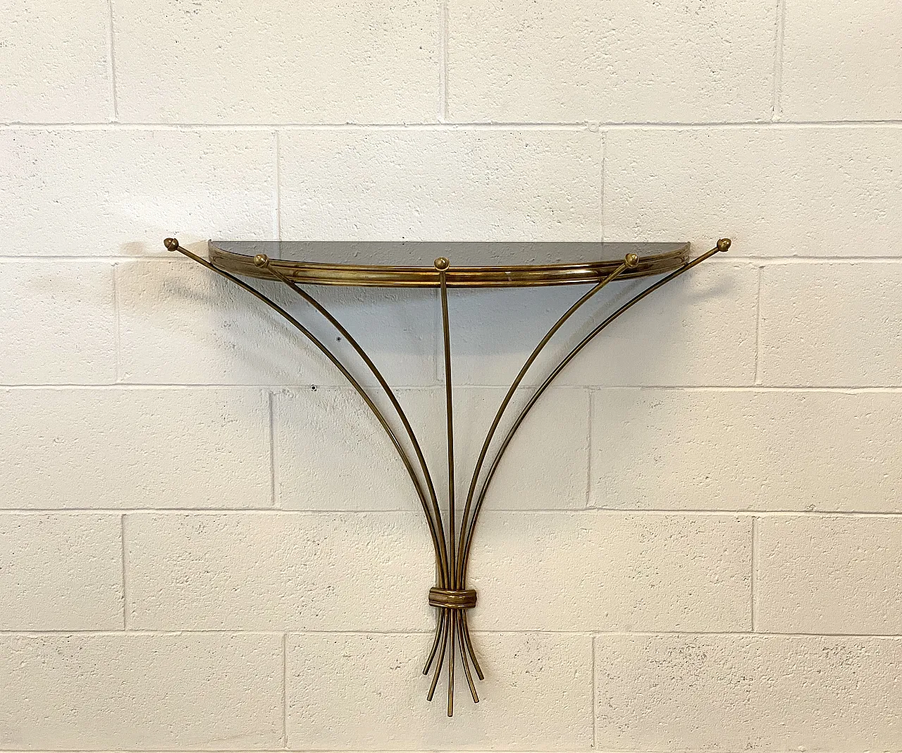 Half-moon brass console from the 1950s 1