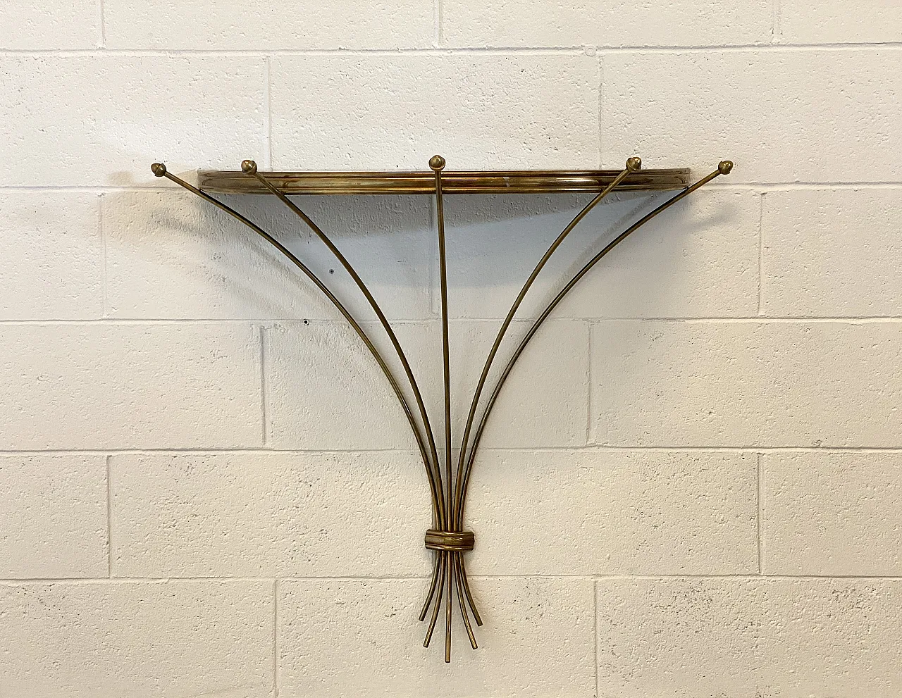 Half-moon brass console from the 1950s 4