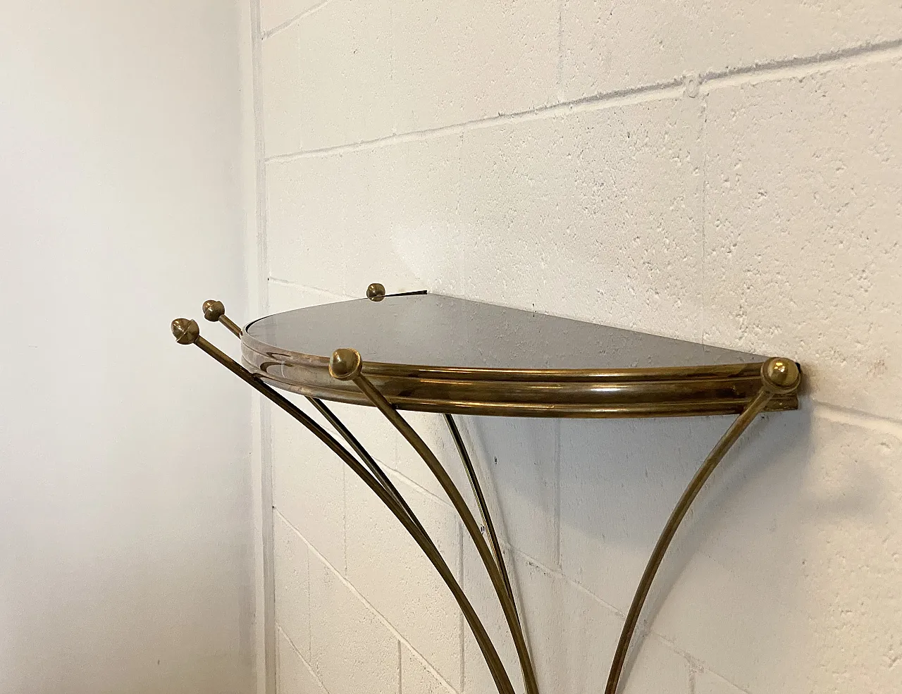 Half-moon brass console from the 1950s 5