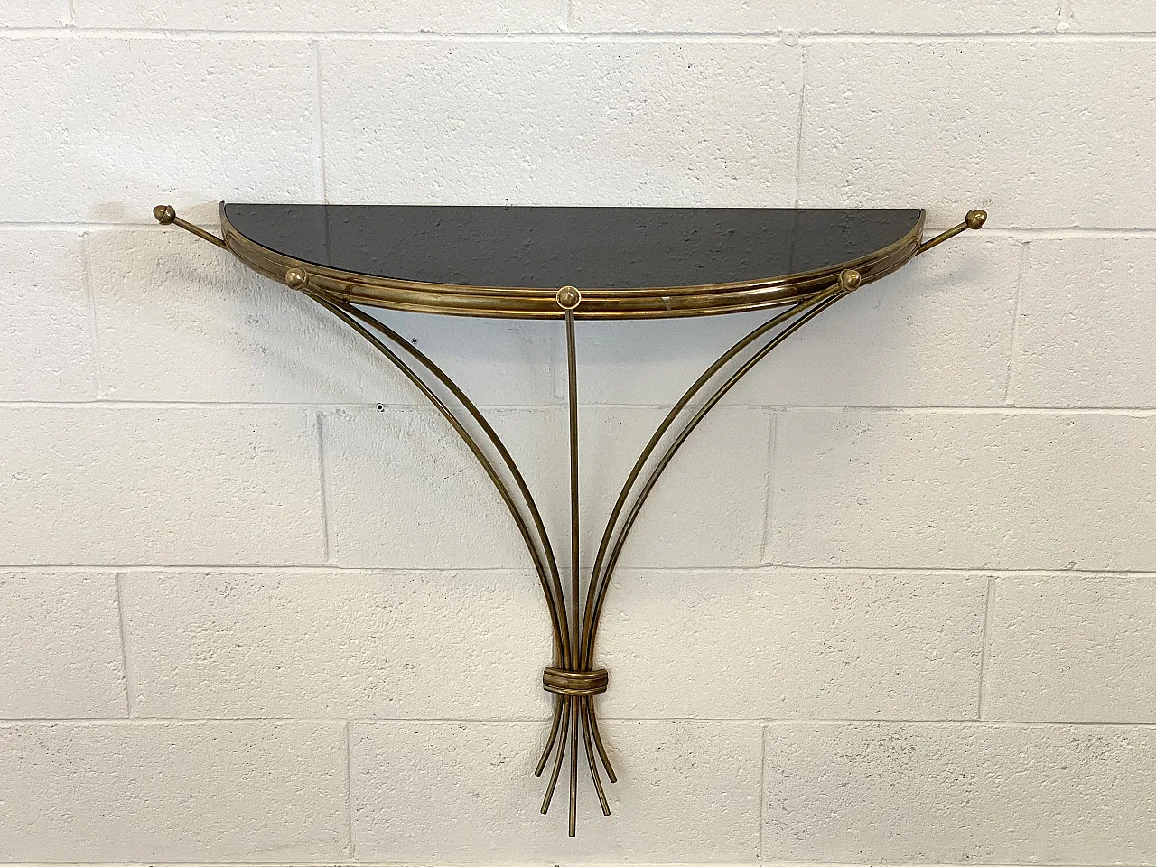 Half-moon brass console from the 1950s 7