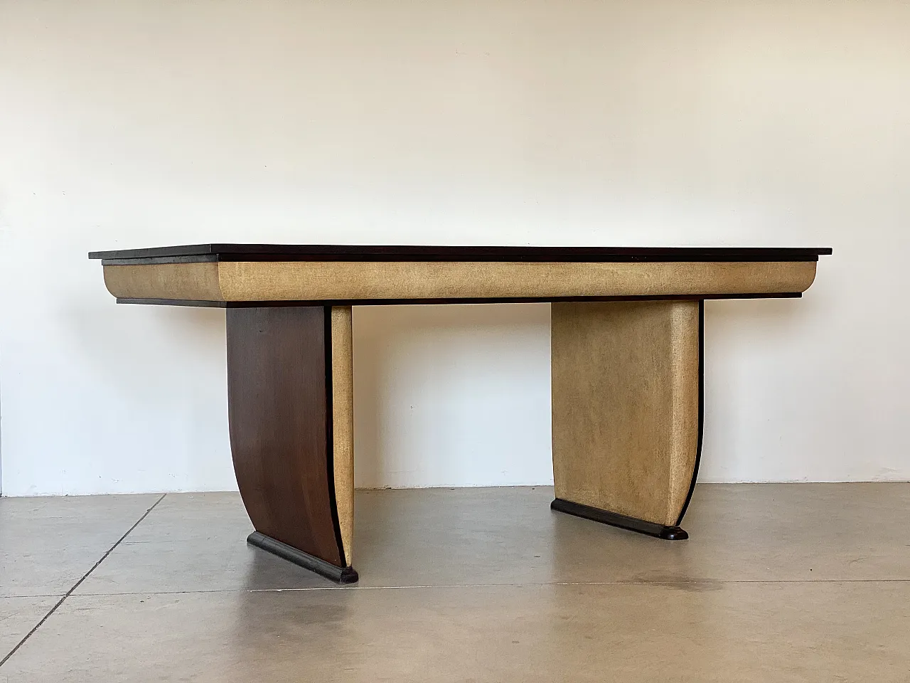 Rosewood table and parchment details, '40s 1067926