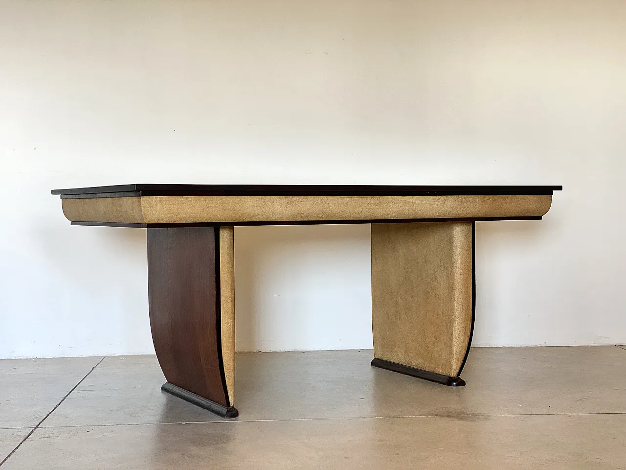 Rosewood table and parchment details, '40s 1067927