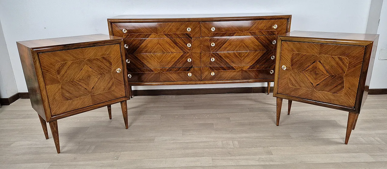 Milanese Art Deco dresser, 50s 20