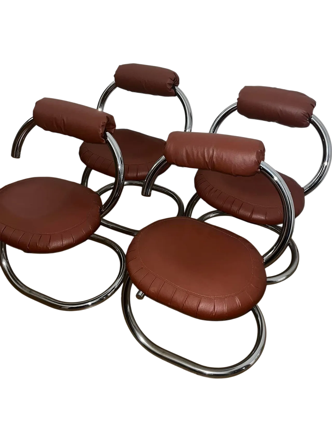 Cobra model chairs by Giotto Stoppino, 70s 12