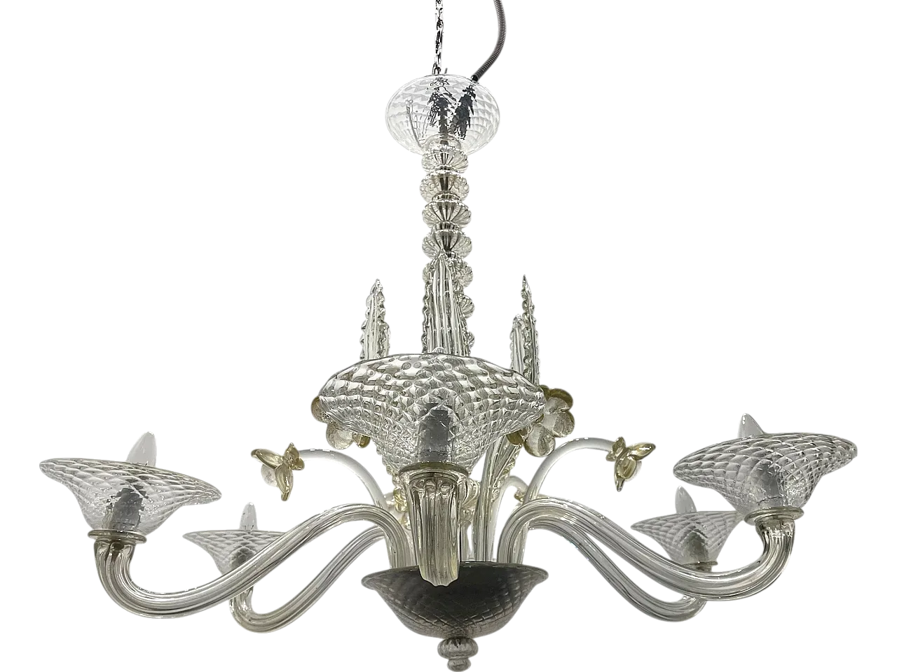 Large Venetian Murano Glass Chandelier, 1960s 18