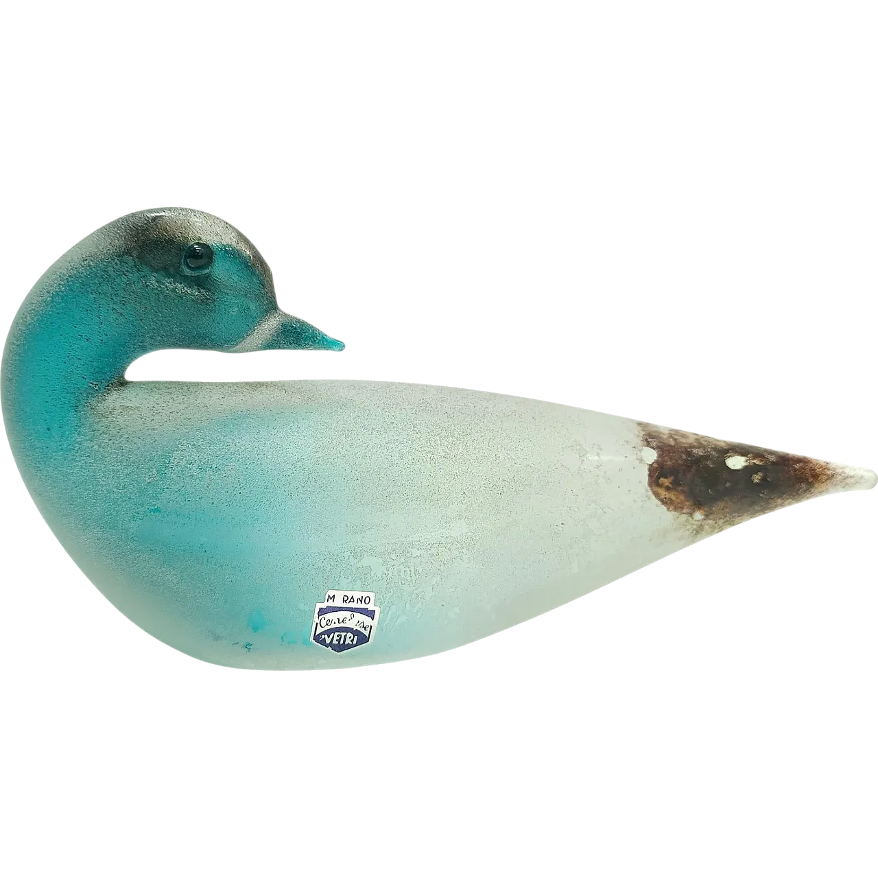 Teal Scavo Glass Bird by Gino Cenedese, 60s 12