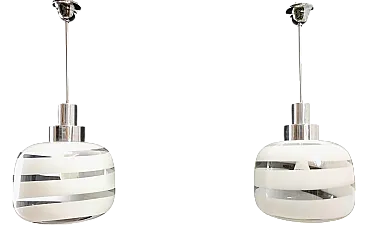 Pair of Murano glass pendant lamps, 1970s