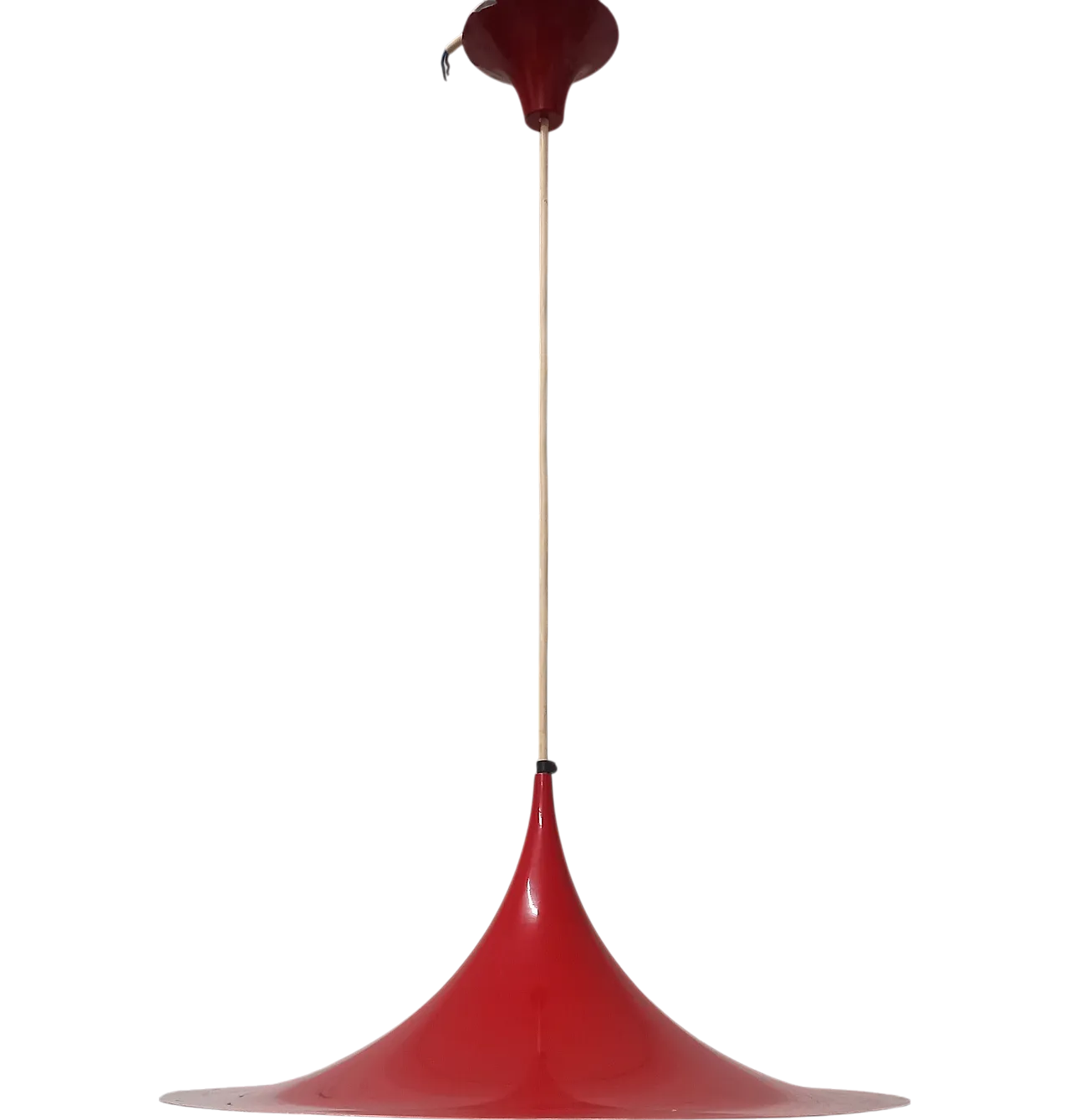 Red metal chandelier produced by Fogh and Morup, 1970s 7