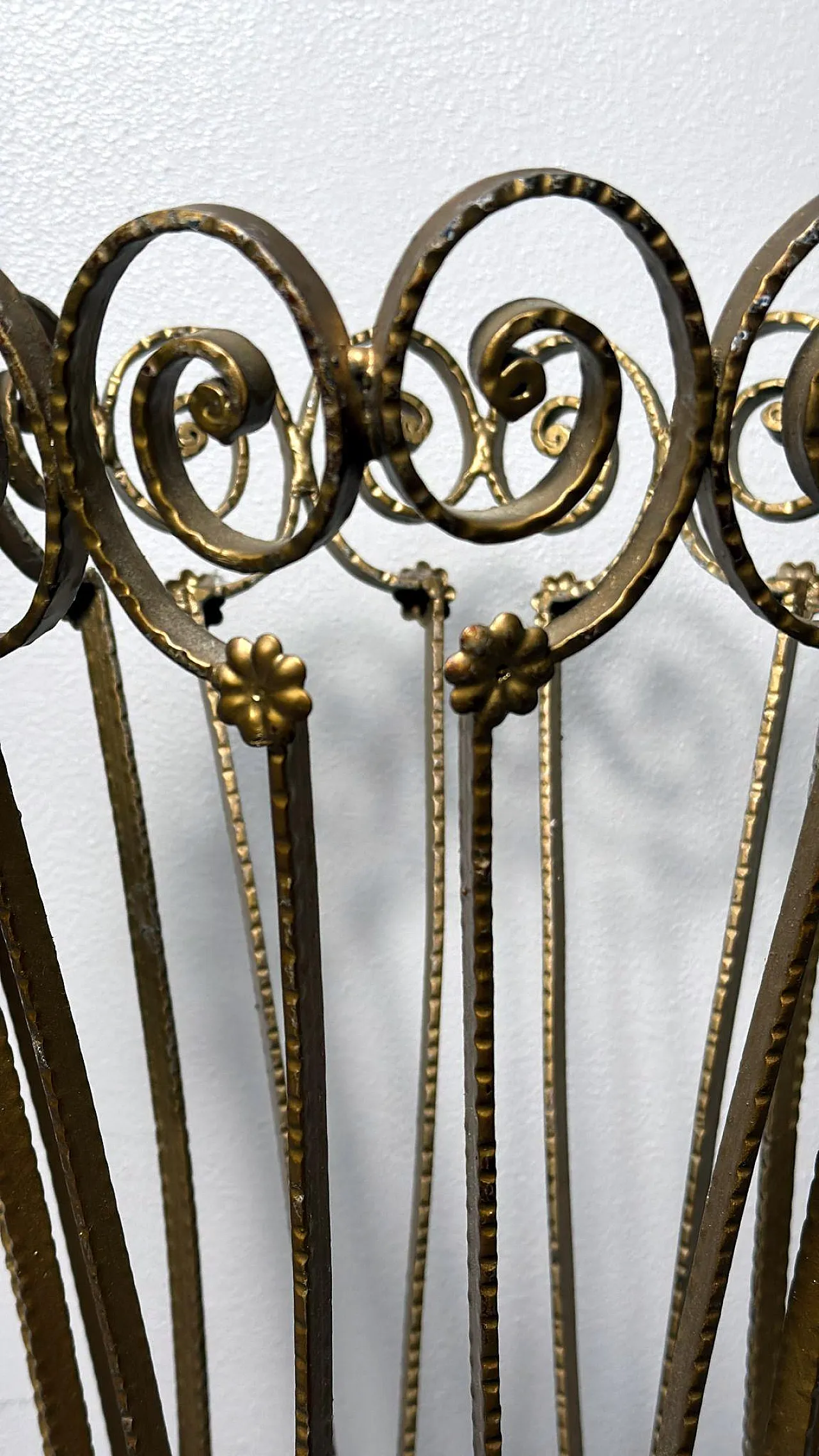 Pier Luigi Colli style gilded wrought iron umbrella stand, 1950s 18