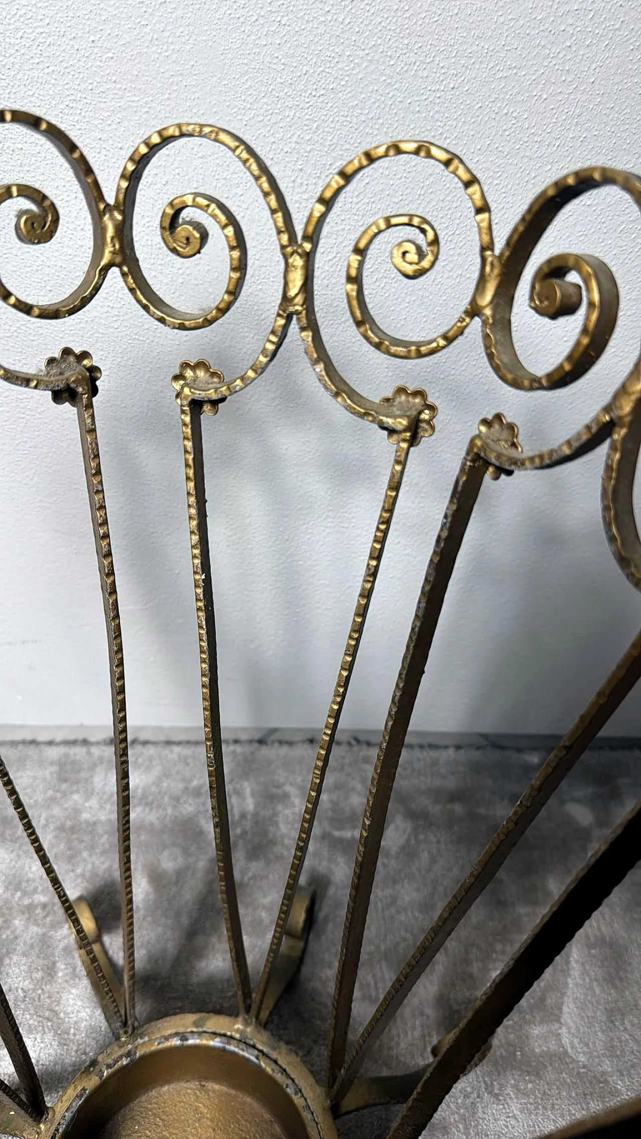 Pier Luigi Colli style gilded wrought iron umbrella stand, 1950s 19