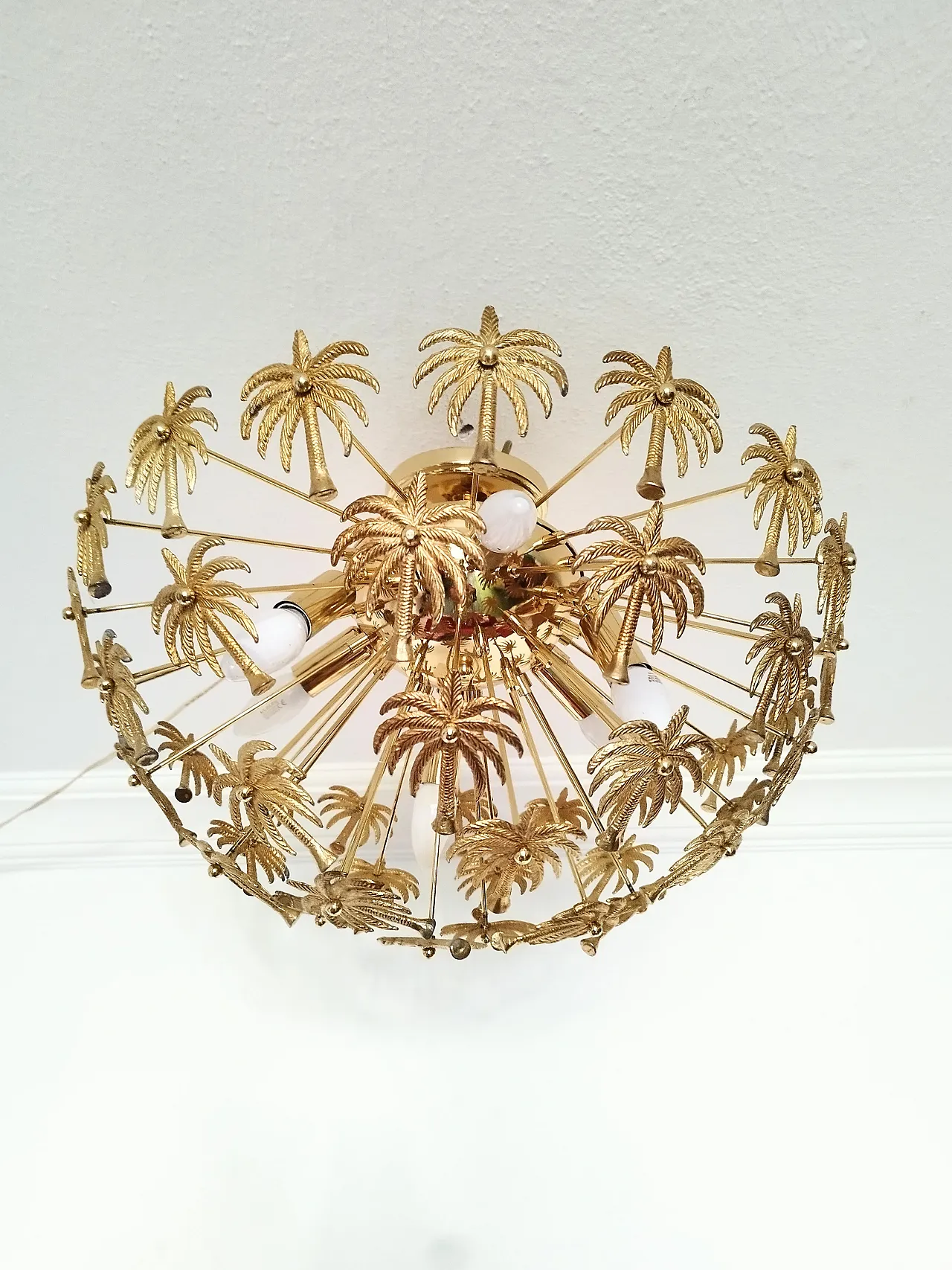 Brass Palm Sputnik Gold Chandelier 1