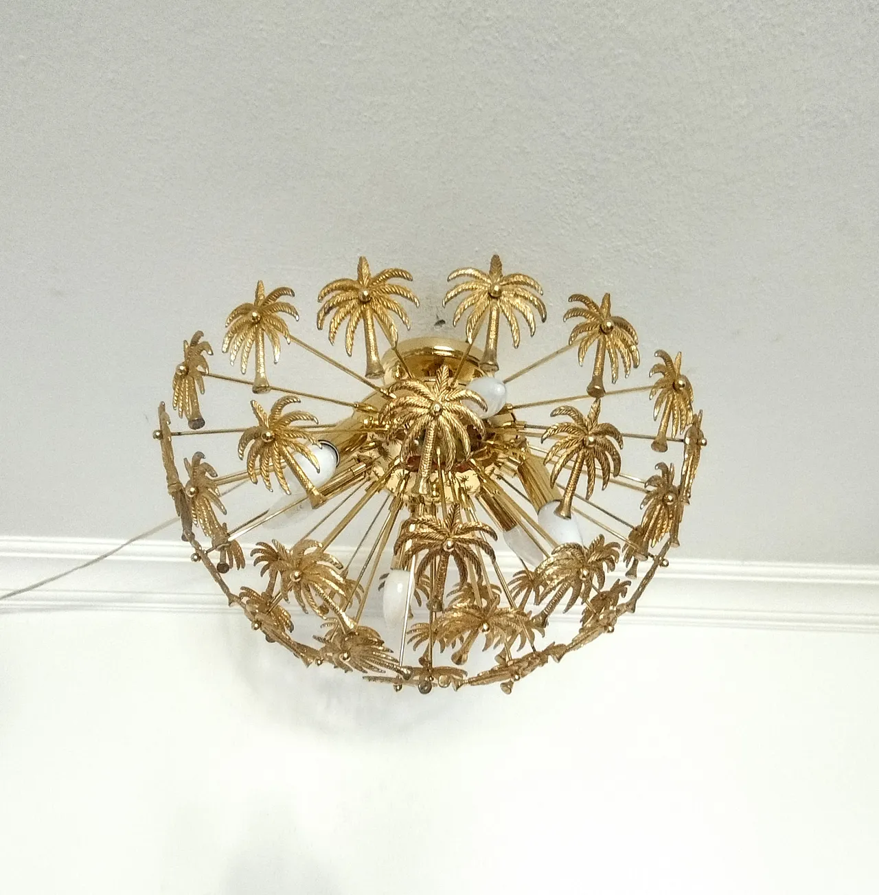 Brass Palm Sputnik Gold Chandelier 2