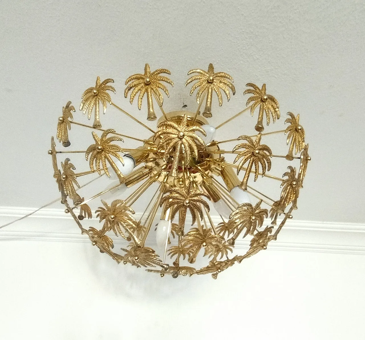 Brass Palm Sputnik Gold Chandelier 3