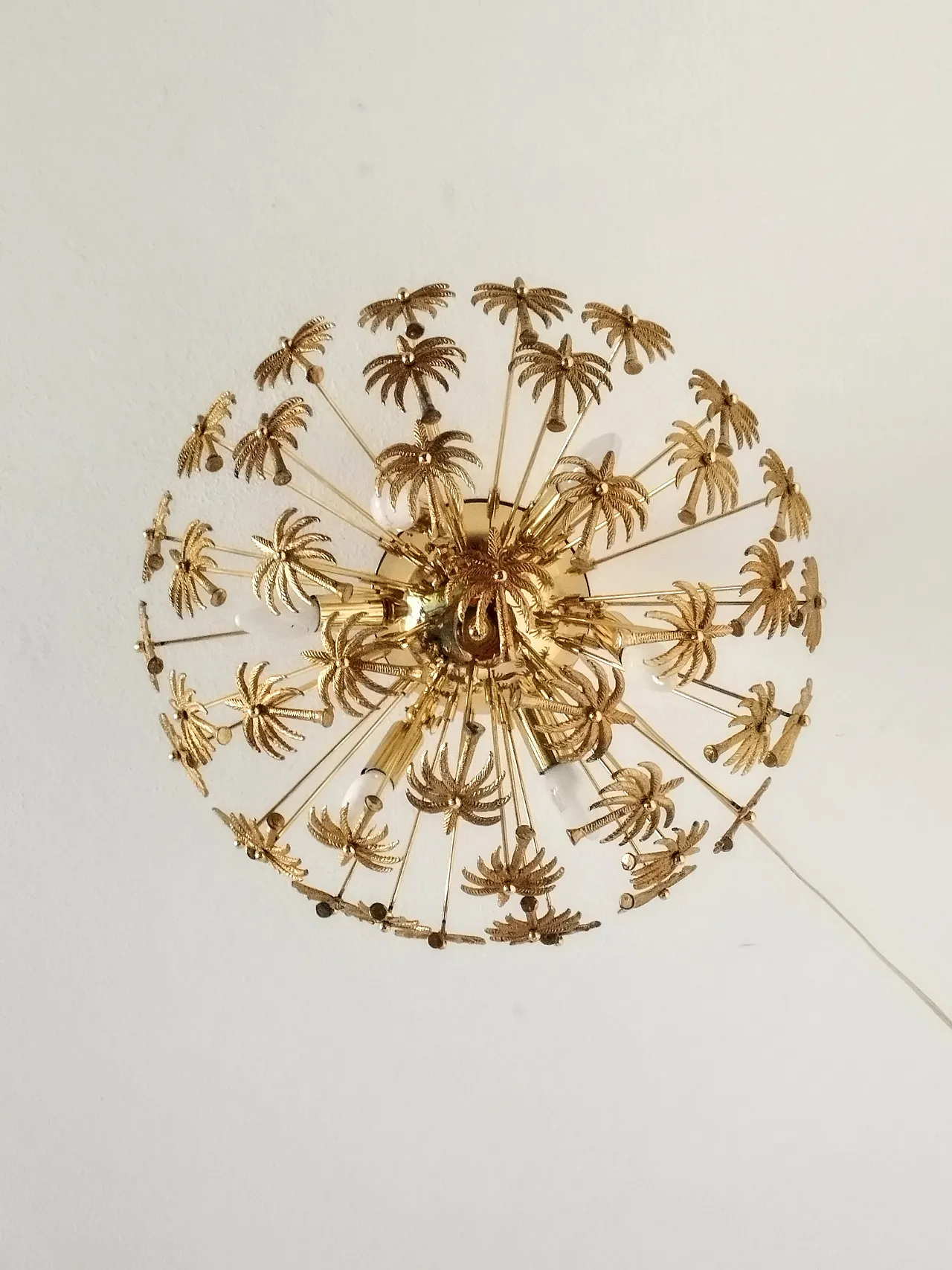 Brass Palm Sputnik Gold Chandelier 4